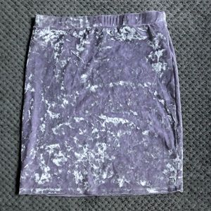 Purple Velvet Mini Skirt